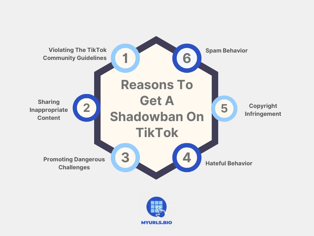 infographic about reasons of tiktok shadow ban