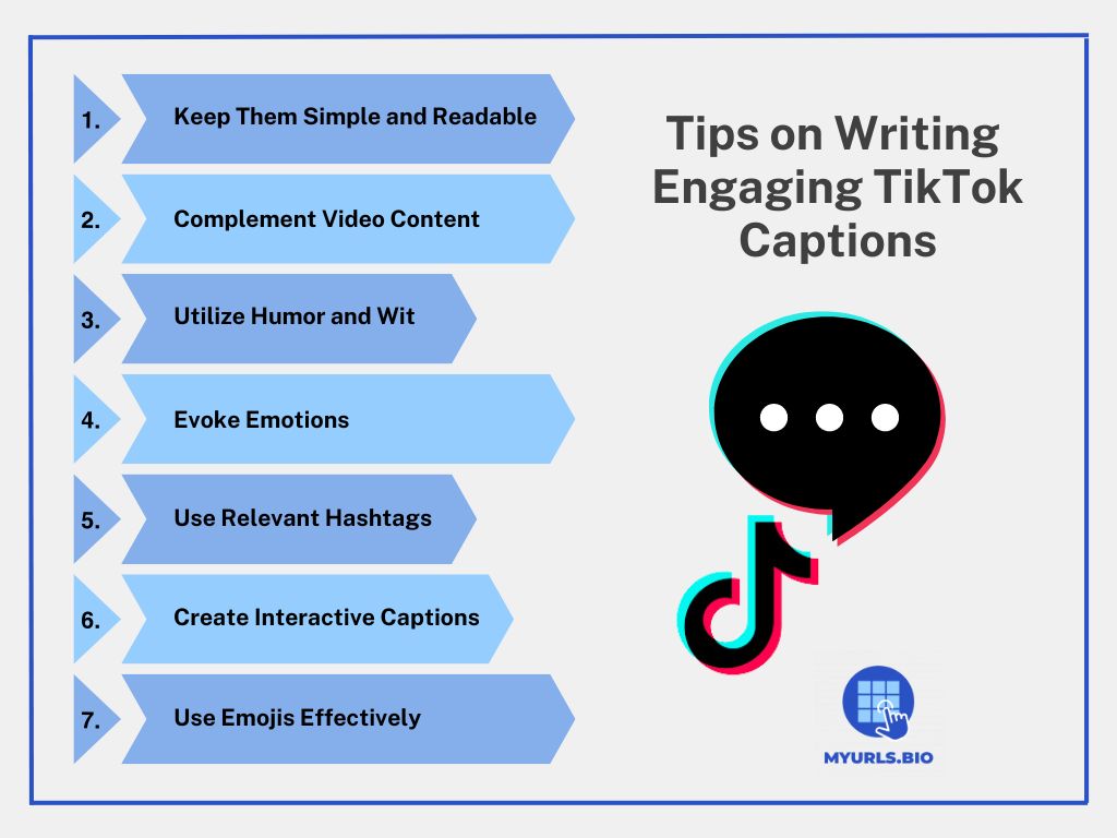 Tips on writing tiktok caption infographic